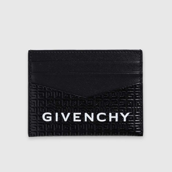 Givenchy Black 4G Embossed Leather Card Holder
